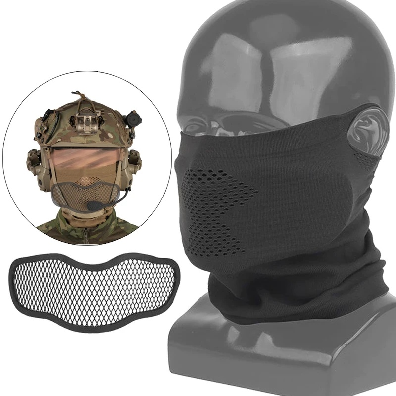 Motorcycle Gear Wholesale - หน้ากากป้องกันแบบตาข่ายเหล็กสำหรับการใช้งานทางยุทธวิธี ขายส่ง พร้อมผ้าคลุมคอถักที่ระบายอากาศได้ดี เหมาะสำหรับเกมสงคราม อุปกรณ์สำหรับกิจกรรมกลางแจ้ง ขี่มอเตอร์ไซค์
