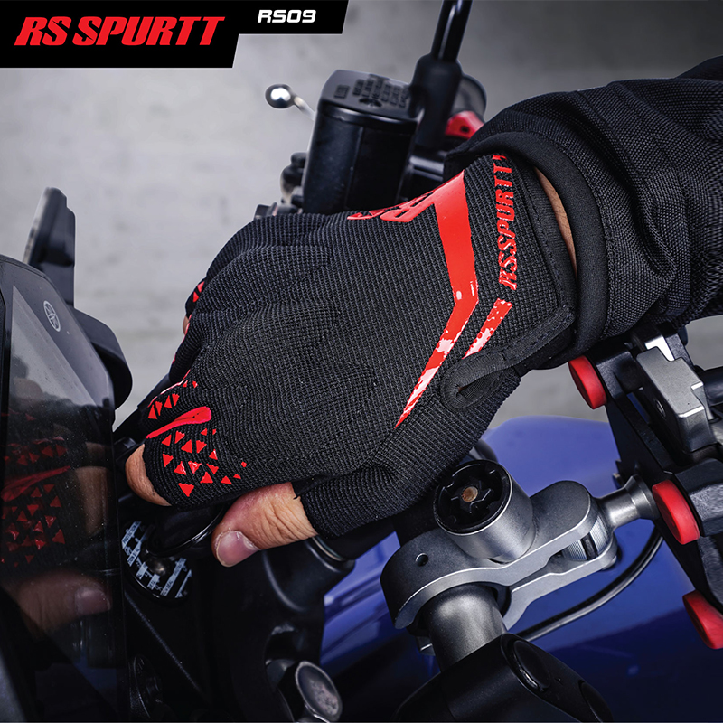 Motorcycle Wearing Gear - ถุงมือมอเตอร์ไซค์แบบครึ่งนิ้ว RS สำหรับฤดูร้อน น้ำหนักเบา ระบายอากาศได้ดี กันลื่น