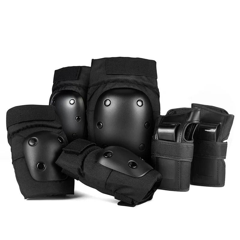 Knee Guard Hard - ชุดอุปกรณ์ป้องกันการเล่นโรลเลอร์สเก็ต แผ่นรองเข่าแบบแข็ง แผ่นรองข้อศอก แผ่นรองข้อมือ สำหรับการเล่นสเก็ตน้ำแข็ง สเก็ตบอร์ด