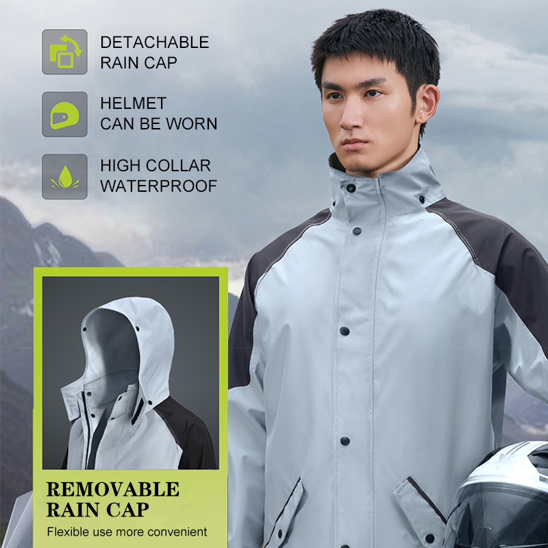 Motorcycle Wearing Gear - ชุดกันฝนสำหรับผู้ชายและผู้หญิง เสื้อแจ็คเก็ตและกางเกงสะท้อนแสง ชุดกันฝนสำหรับขี่มอเตอร์ไซค์ กันน้ำ ระบายอากาศได้ดี