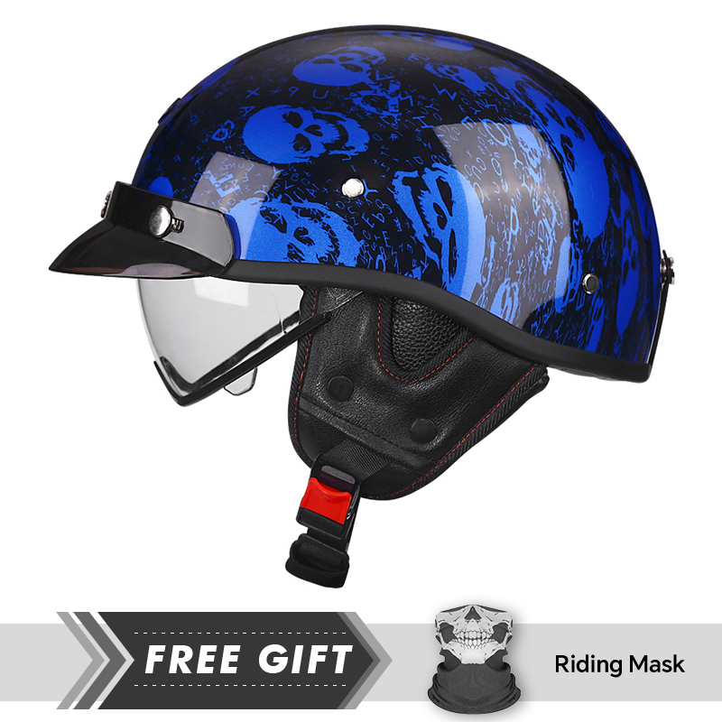 ผู้ชายผู้หญิง Retro ครึ่งหน้าห - Motorcycle Gear Store บทวิจารณ์และราคา
