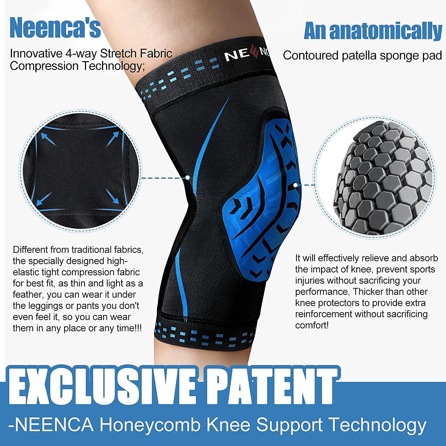 NEENCA เข่ารั้งการบีบอัดแขนเข่ - Knee Guard Hard บทวิจารณ์และราคา