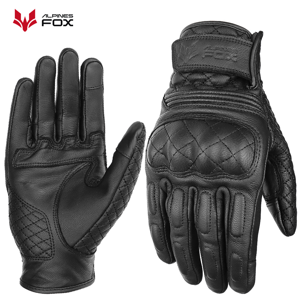 Retro รถจักรยานยนต์ถุงมือหนังแ - Motorcycle Gear Fox บทวิจารณ์และราคา