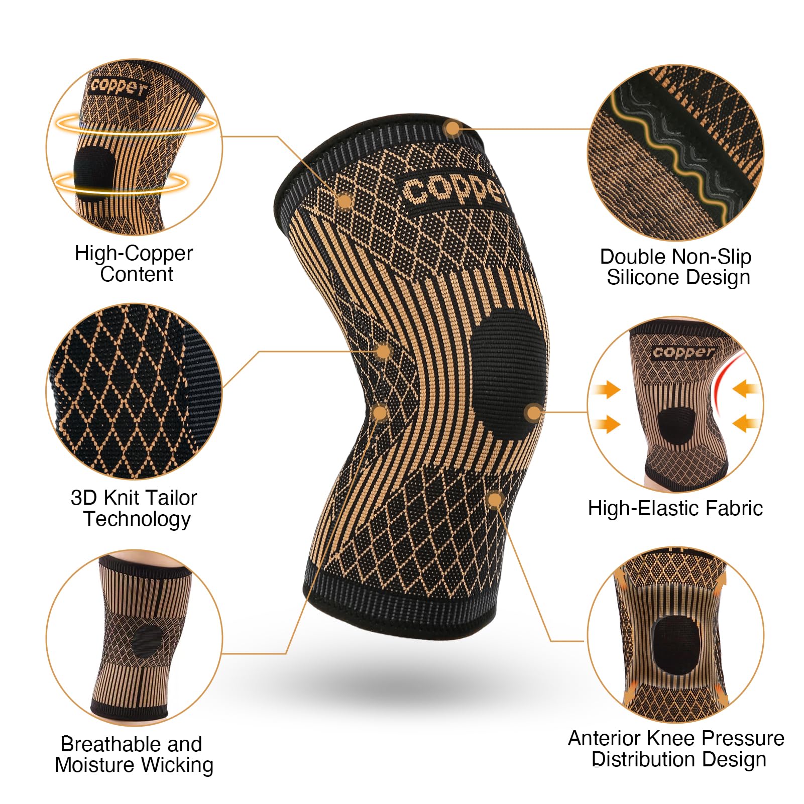 ทองแดงเข่าสําหรับสตรีและผู้ชาย - Knee Guard Hard บทวิจารณ์และราคา