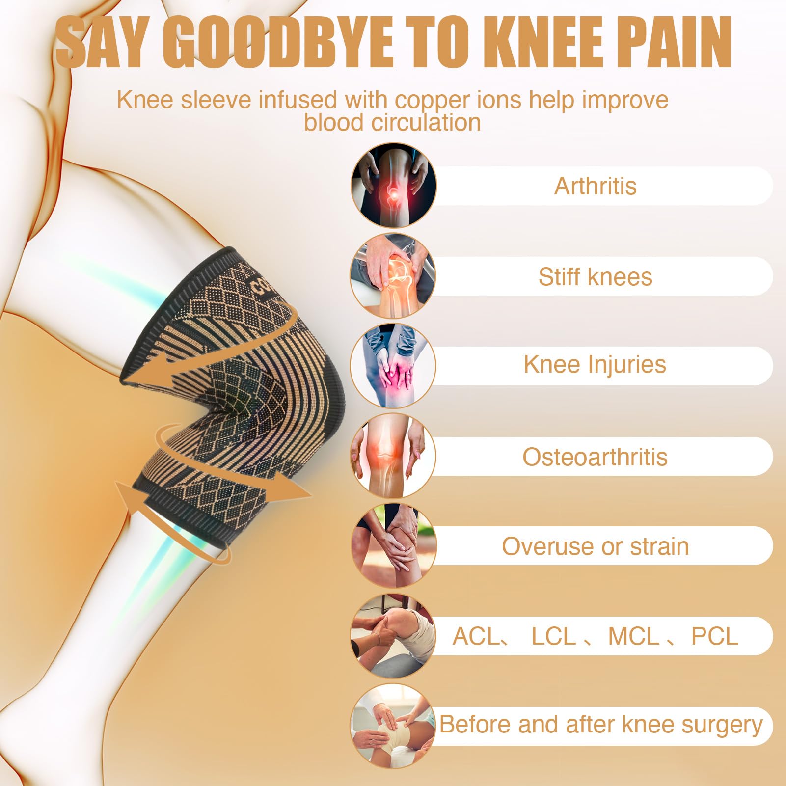 ทองแดงเข่าสําหรับสตรีและผู้ชาย - Knee Guard Hard บทวิจารณ์และราคา
