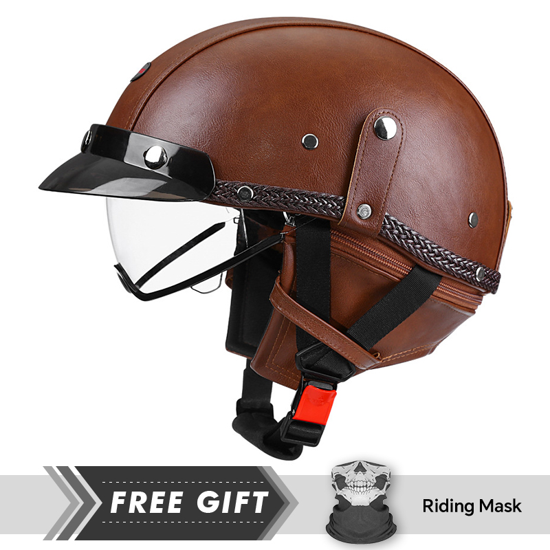 ผู้ชาย Retro รถจักรยานยนต์หมวก - Motorcycle Gear Store บทวิจารณ์และราคา